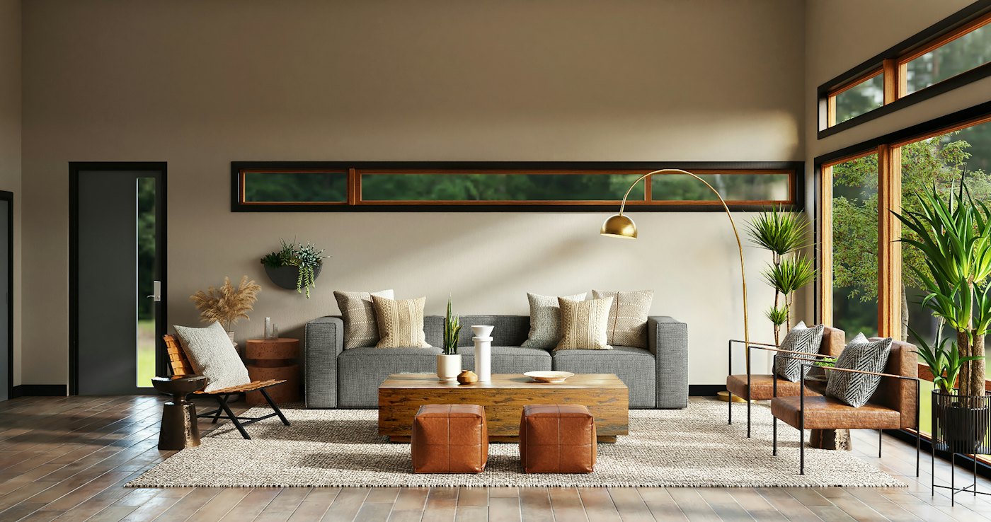 A furnished living room